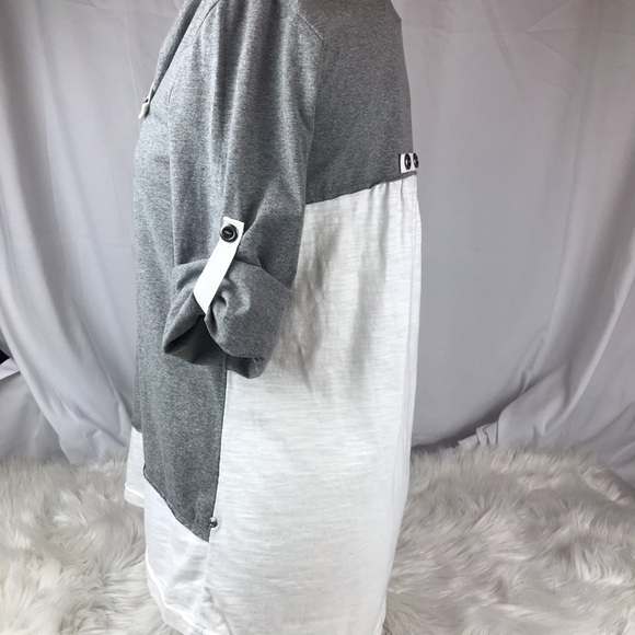 Neon Buddha Scoop Cowl Neck Tunic Grey/white XS - Picture 4 of 8